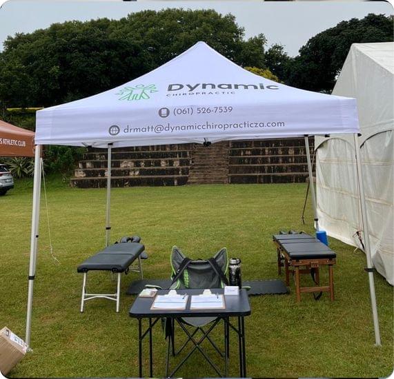 An outside setup of a mobile dynamic chiropractitioner